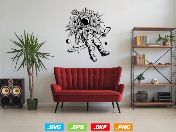 Astronaut Svg, Floral Astronaut Svg