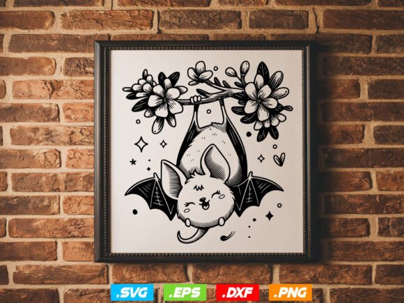 Cute Bat Svg, Floral Bat Svg, Halloween