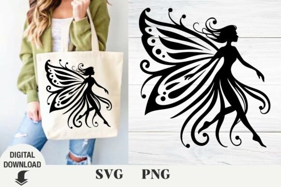 Fairy Svg, Silhouette Svg. Floral Fairy
