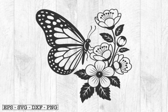 Floral Butterfly SVG Cut File for Cricut