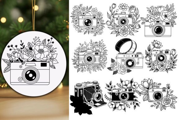 Floral Camera Svg Bundle