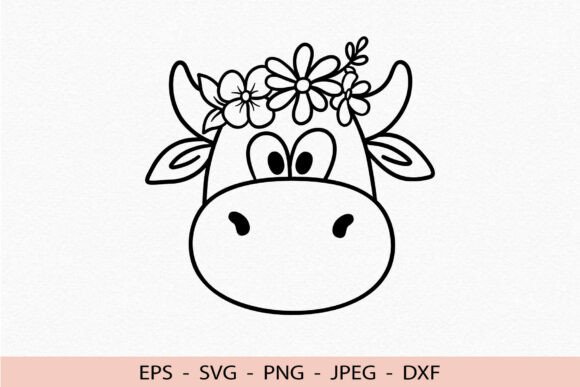 Floral Cow Svg Farm Animal Dxf Cricut