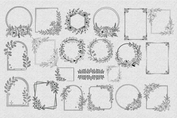 Floral Frame SVG Bundle Flower Border