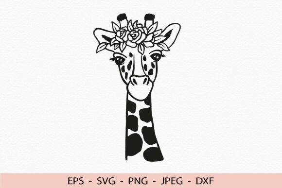 Floral Giraffe SVG Flowers Animal Cricut