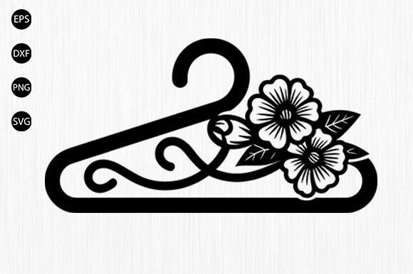 Floral Hangers Svg, Clothes Hanger Svg