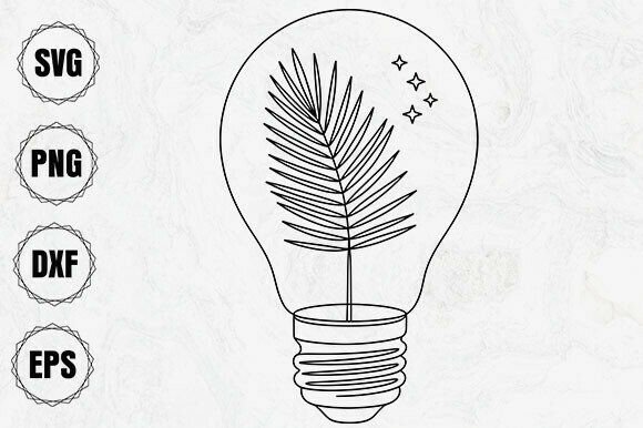 Floral Lightbulb SVG Flower Lamp Svg