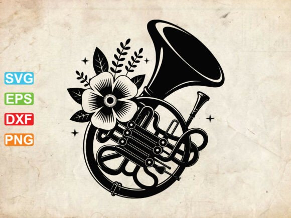 Floral Tuba Svg, Music Lover Svg, Marching