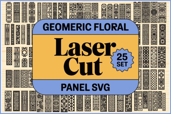 Geometric Floral Panel SVG Set