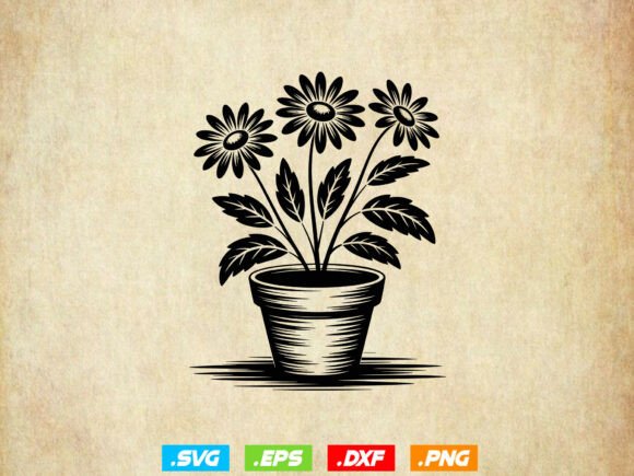 Potted Flower SVG, Boho Plant Svg, Floral